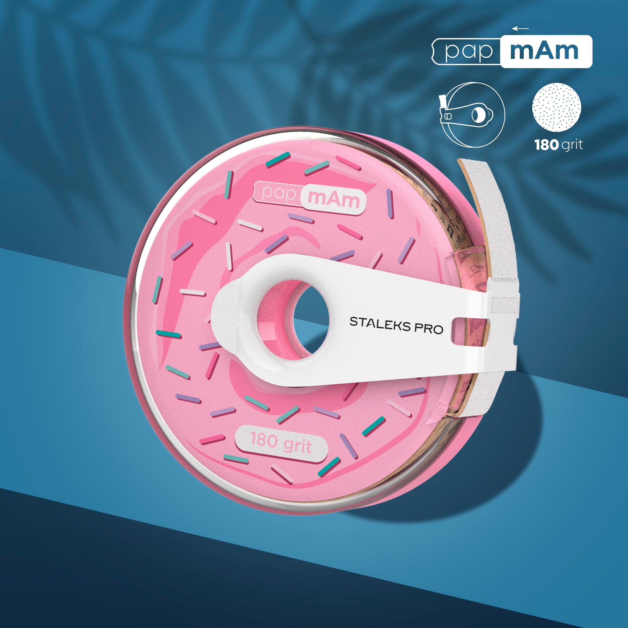 White disposable abrasive tape papmAm EXPERT in a plastic case STALEKS PRO 180 grit image 0